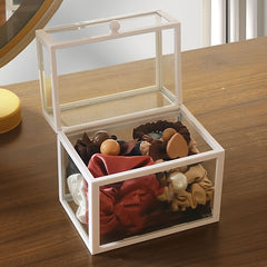 Transparent Glass Box Hair Accessories Storage