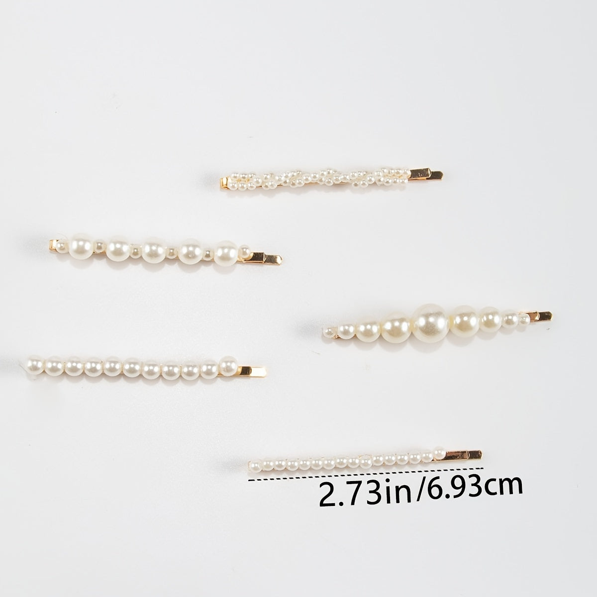 5pcs Faux Pearl Hairpin Alloy Hairpin Style Hair Clip For Side Hair
