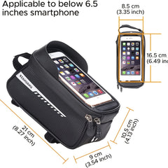 Waterproof Bike Front Frame Bag with Phone Holder Cycling Storage Accessory