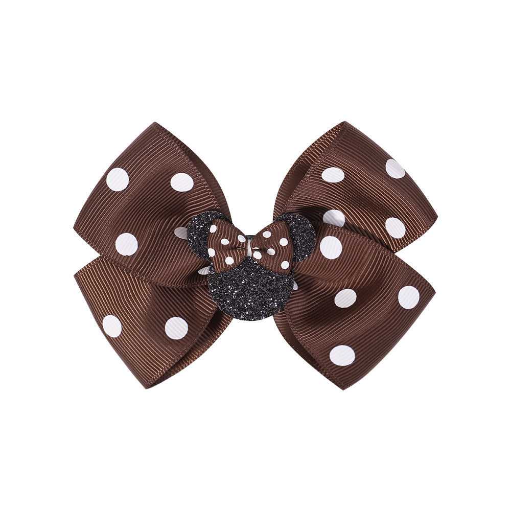 Sequin Hair Clip with Polka Dot Bow Hair Accessories