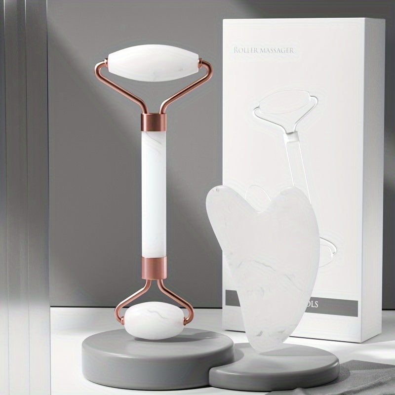 Facial Tools Set: Face Roller & Gua Sha for Skin Care & Self Care