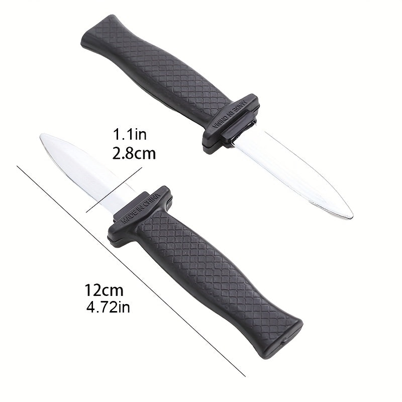 5pcs Retractable Plastic Knives Realistic Metal Blades & Textured Ha
