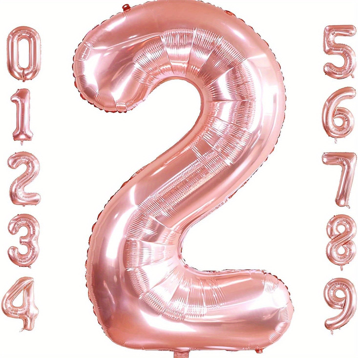 6 Cm Rose Golden Number Balloons Foil Large Helium Number Balloon