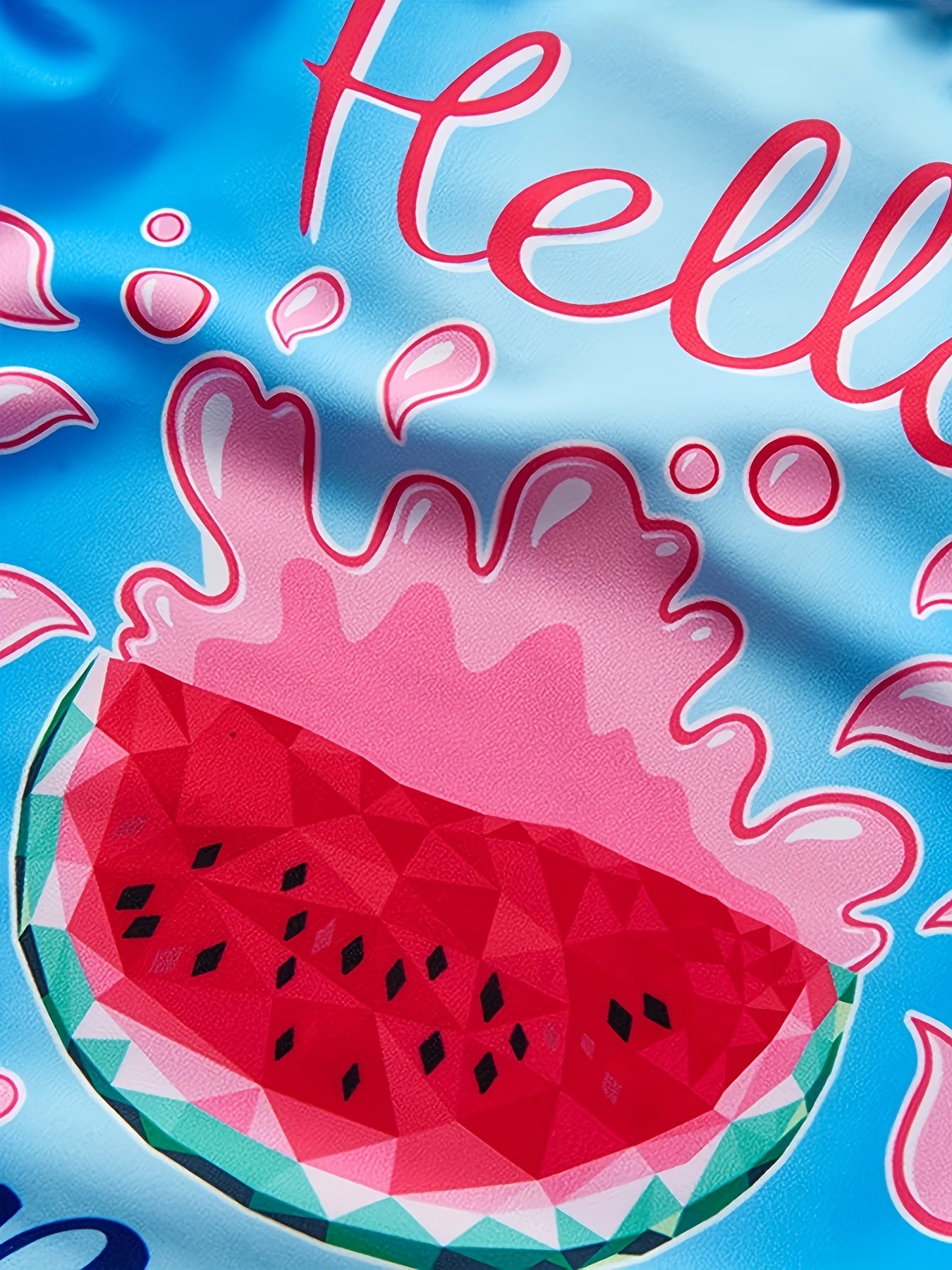Watermelon Graphic Sleeveless Swimsuit for Toddler Girls