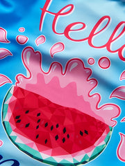 Watermelon Graphic Sleeveless Swimsuit for Toddler Girls