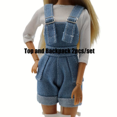 Denim Doll Costume Set 2pcs for 11.81 Inch Dolls