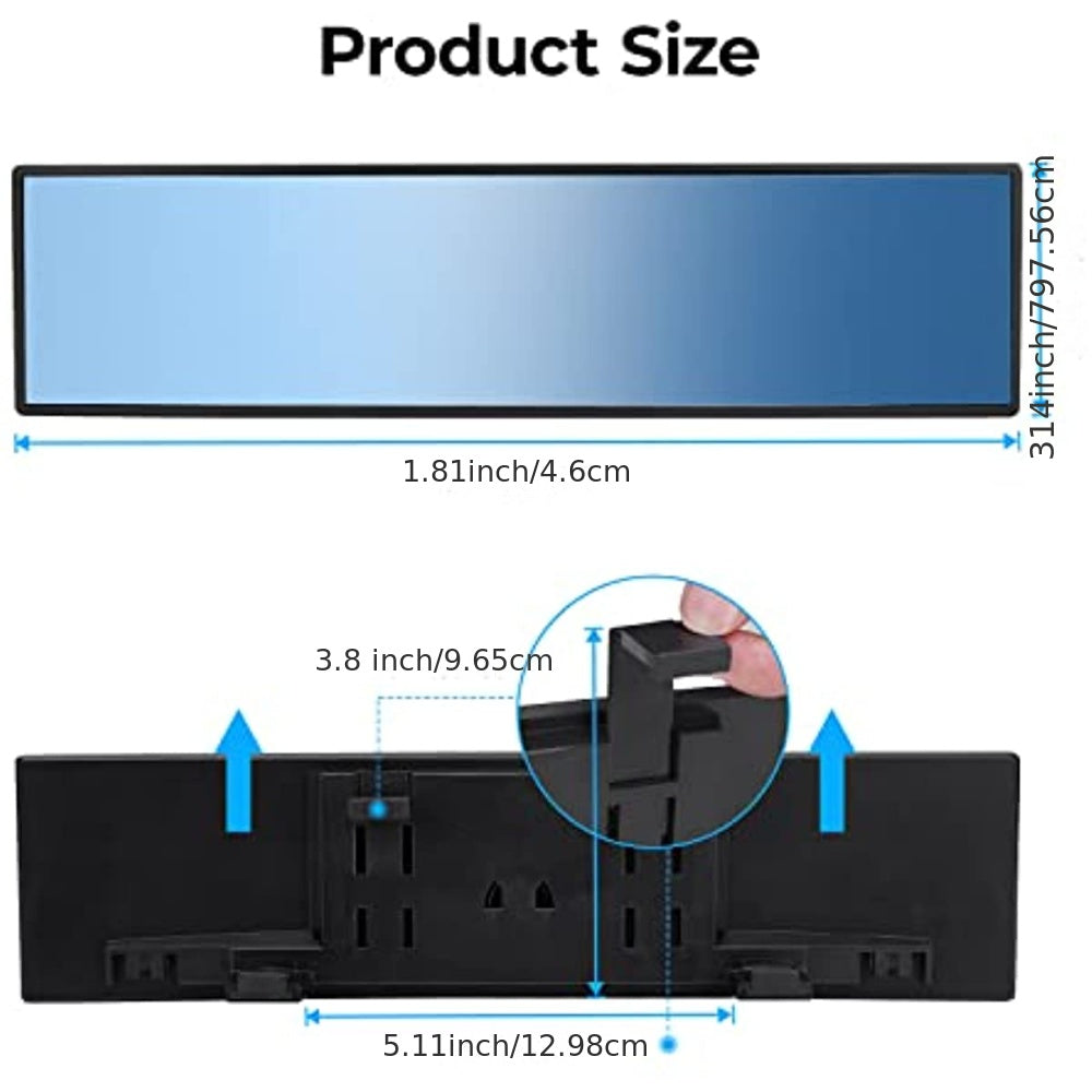 Universal Panoramic Convex Rearview Mirror Clip on Wide Angle Rear View Mirror