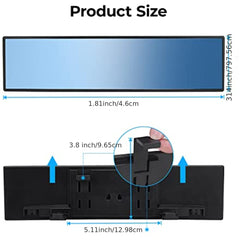 Universal Panoramic Convex Rearview Mirror Clip on Wide Angle Rear View Mirror