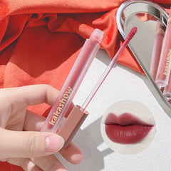 Pink Satin Lip Glaze Velvet Matte Brightening Lipstick