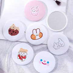 6pcs Cartoon Pattern Handheld Makeup Mirror for On-the-Go