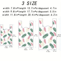 50pcs Leaf Feather Printed Shopping Bags for Take Out Grocery Shopping
