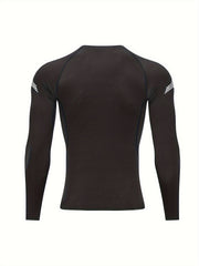 Men's Solid Compression Shirt Breathable Long Sleeve Top