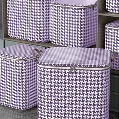 Purple Houndstooth Pattern Storage Bag