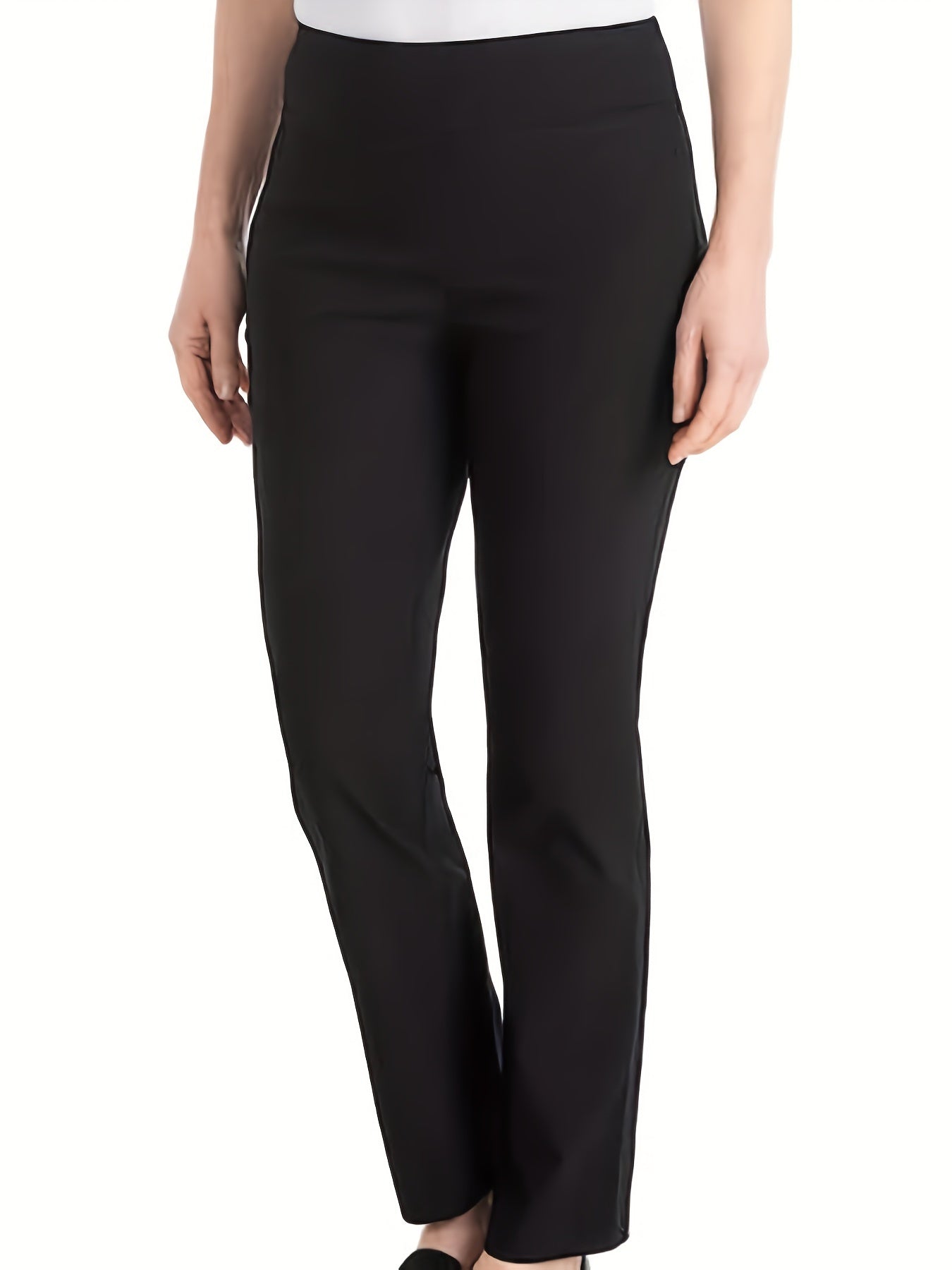  Solid High Rise Workwear Trousers