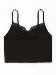 2pcs Lace Stitching Cami Tops V Neck All match Top