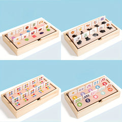 Wooden Recognition Box Educational Puzzle with Number Matching Shape Sorting