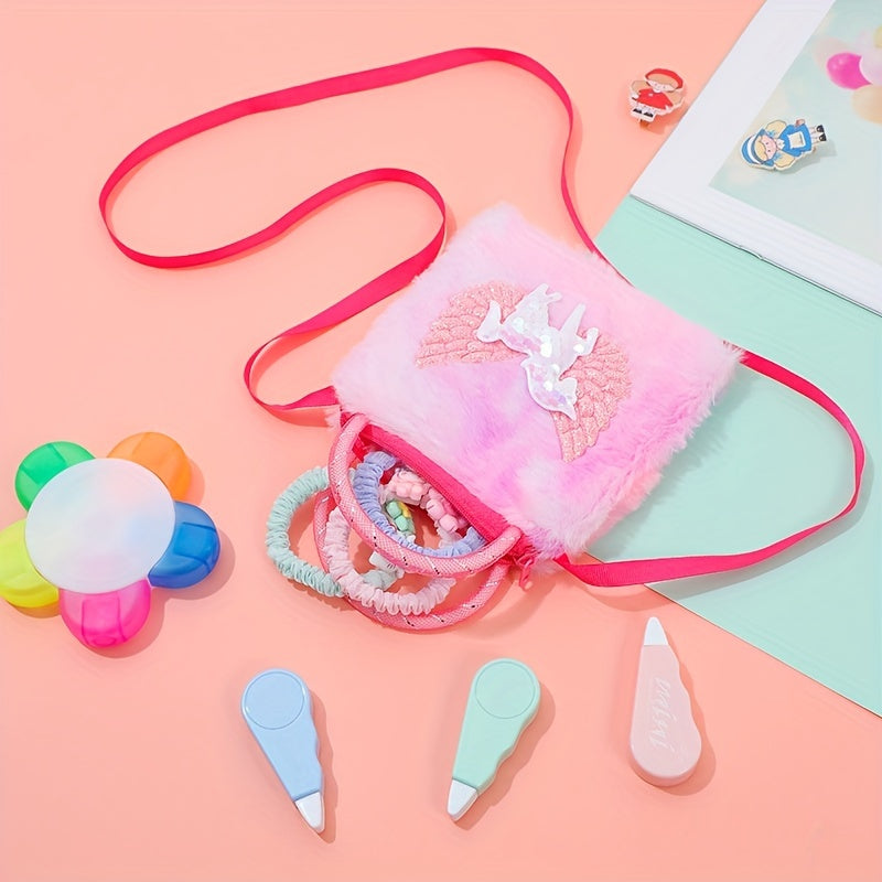 2pcs Plush Unicorn Bag & Coin Purse Set for Girls