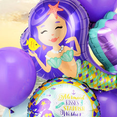 15pcs Mermaid Shell Birthday Balloon Set Magical Underwater Decorations