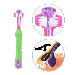 Three Headed Dog Toothbrush Soft Bristle Pet Teeth Cleaning Brush