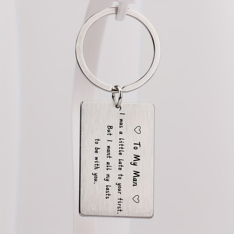 Engraved Love Quote Keyring For Men - Couples Gift