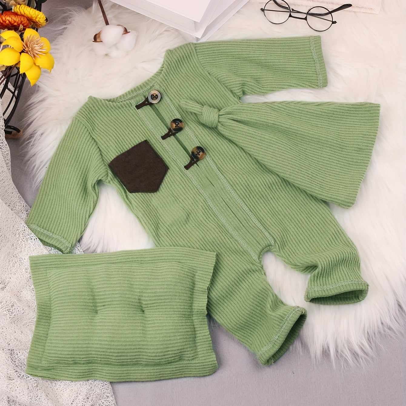 3 Pcs Baby Photo Costume Hat Pillow Onesie