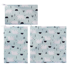 3 PCS Reusable Snack Bags Baby Food Pouches Sandwich Lunch Bags