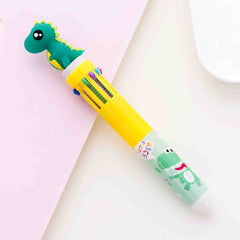 Cartoon Dinosaur Gel Pen Refill Core 0.5mm 10-Color In One Pen