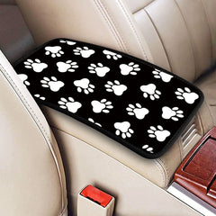 Dog Paw Print Armrest Box Pad Auto Center Console Armrest Protector Cover