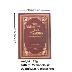 50 Sheets Vintage Retro Art Paper 6 Styles Hand Ledger Backing 3.5x5.1