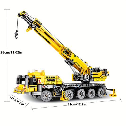1008pcs City Crane Construction Set Urban Series Engineering Vehicle Building