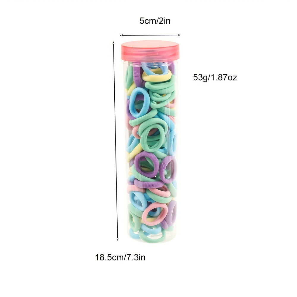 100pcs Rainbow Rubber Band Hair Accessories for Girls