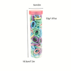 100pcs Rainbow Rubber Band Hair Accessories for Girls