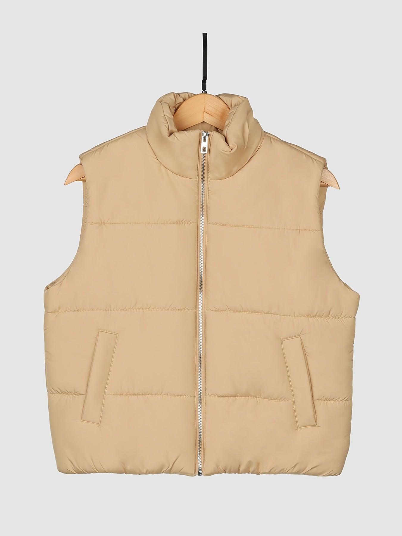Solid Zip Up Vest Jacket for Fall & Winter