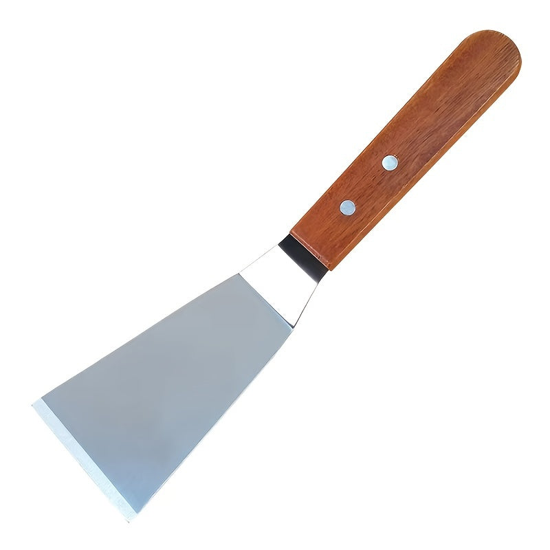 Small Stainless Steel Spatula with Wooden Handle