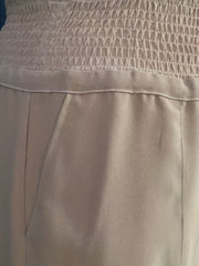  Solid High Rise Wide Leg Trousers With Pockets