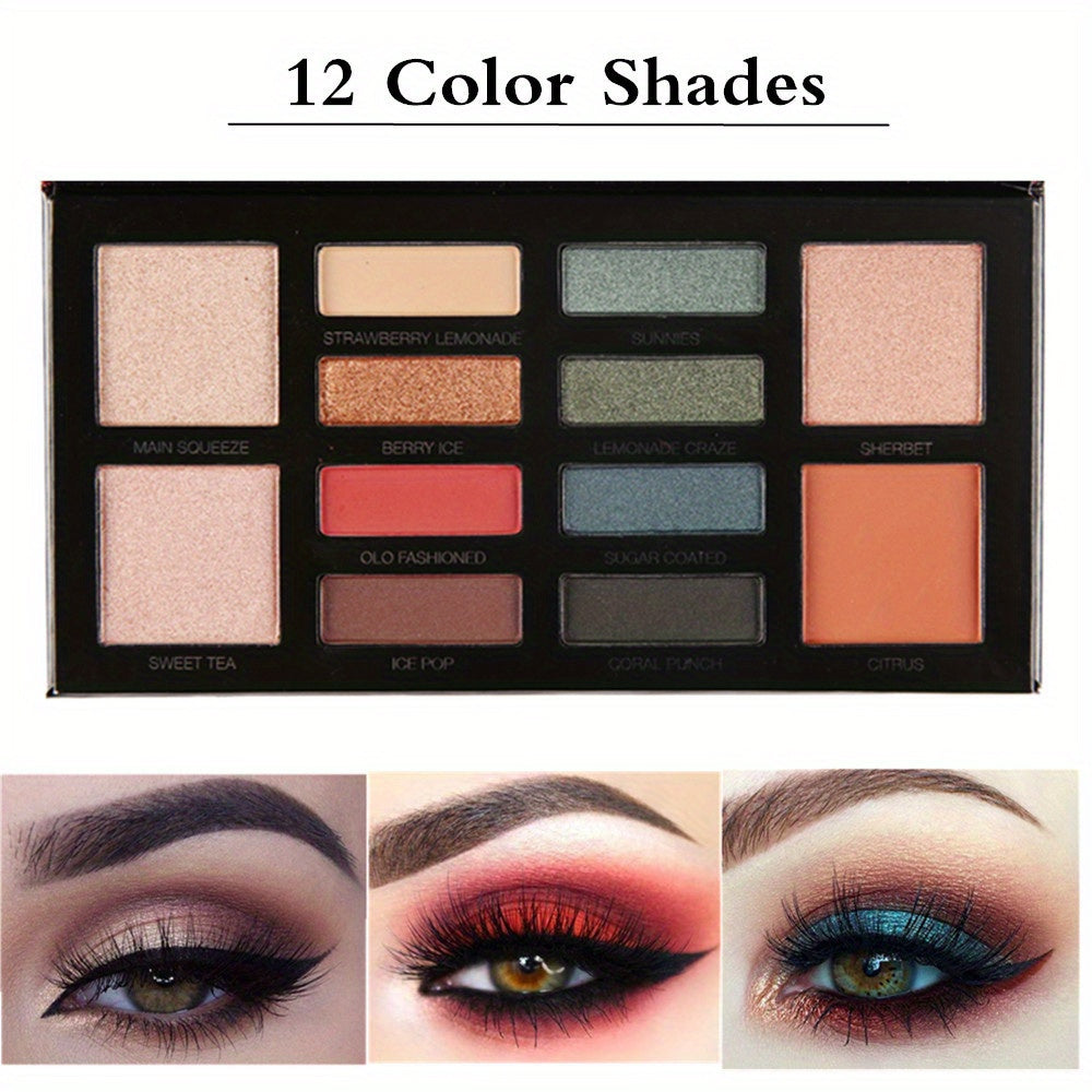 Matte Eyeshadow Palette 12 Colors Highly Pigmented Nudes Warm Natural Smokey