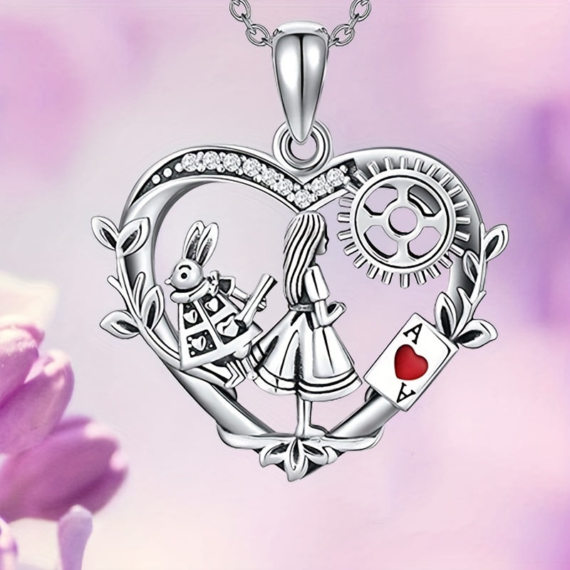 Vintage Rabbit Poker Girl Necklace - Holiday Gift