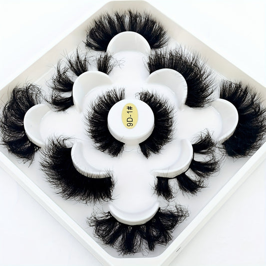 5 Pairs Faux Mink Eyelashes Long-lasting Fluffy Charming Eyelashes