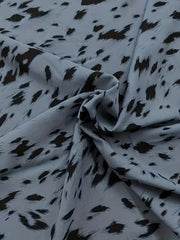 Leopard Print Lantern Sleeve Mock Neck Top
