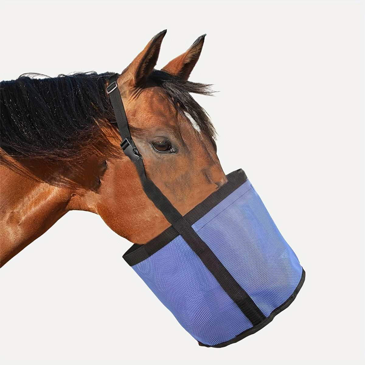 1pc Horse Outdoor Feeding Bag Elastic Adjustable