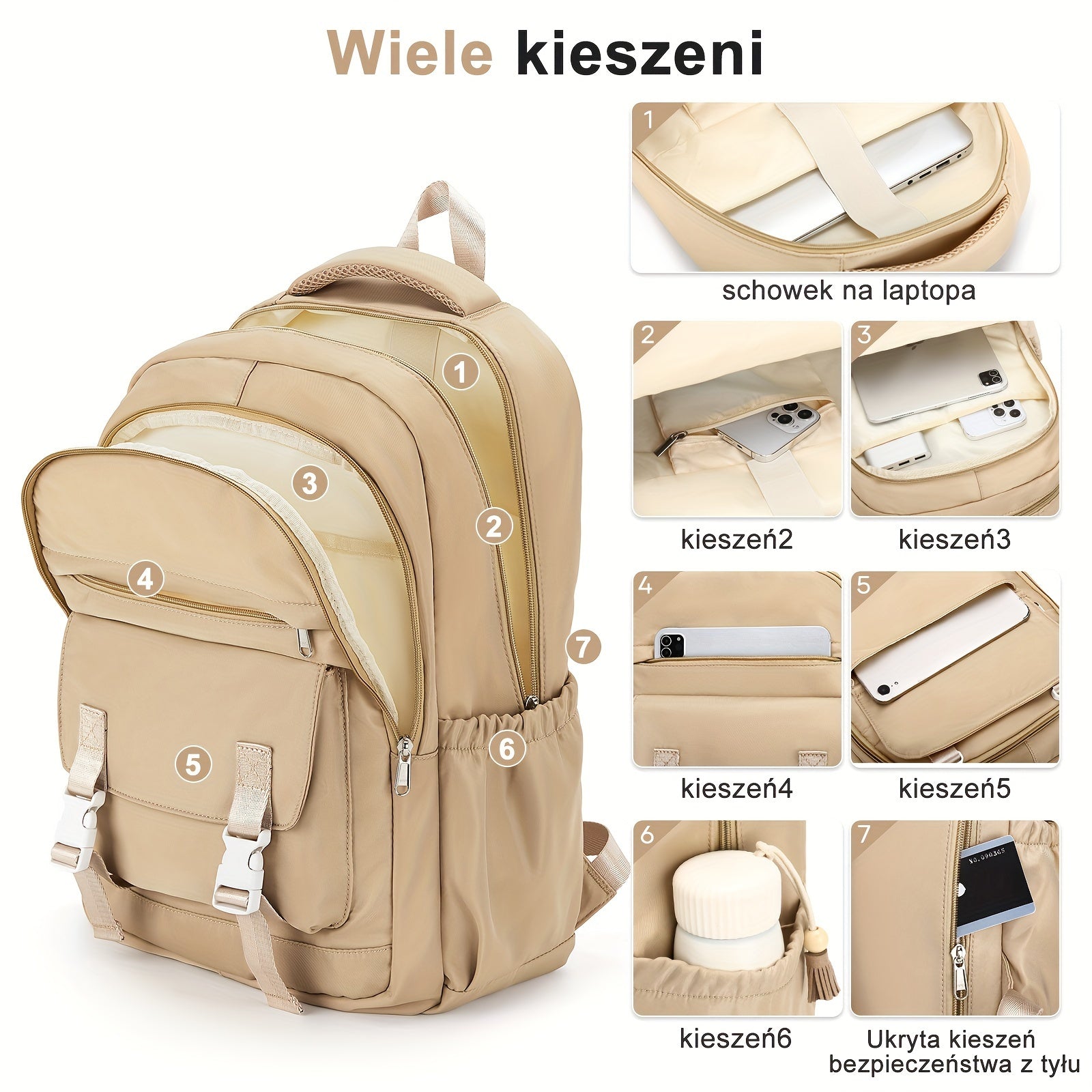 Large Capacity Travel Laptop Backpack