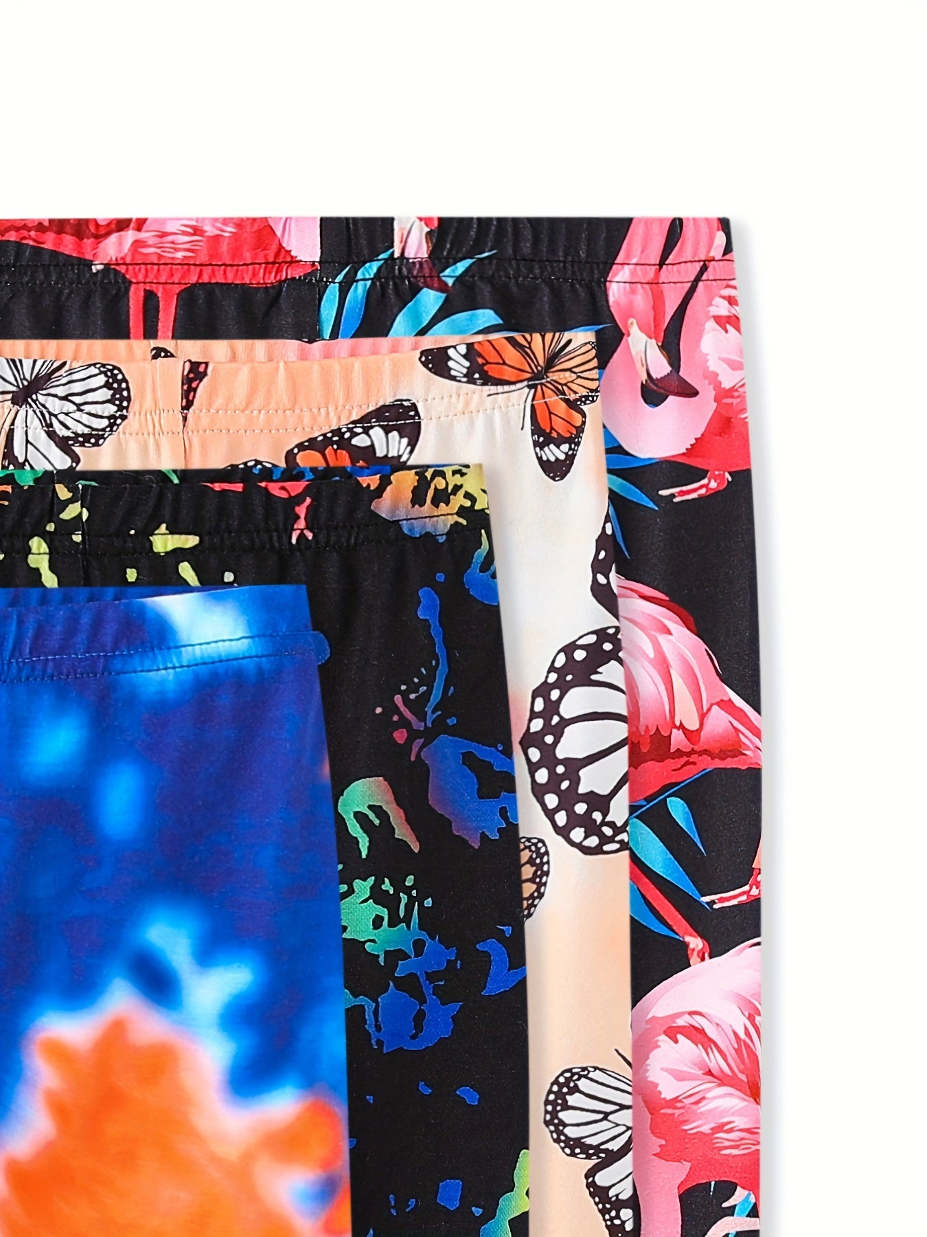 Girl's Tropical Flamingo Tie Dye Leggings