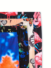 Girl's Tropical Flamingo Tie Dye Leggings