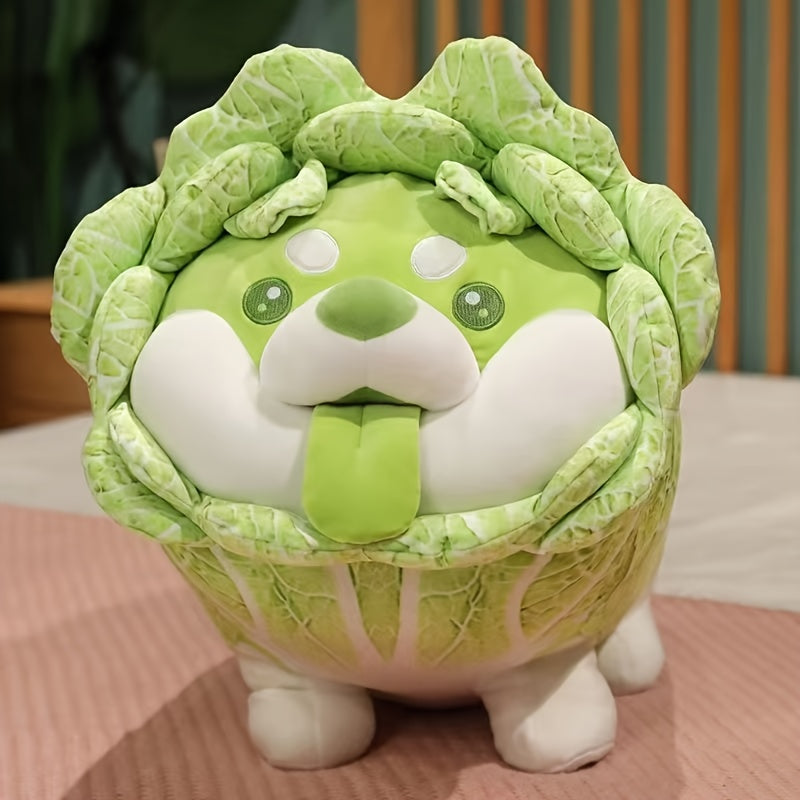 9.84in Cabbage Dog Plush Toy - Shiba Inu Face - Veggie & Pet Blend