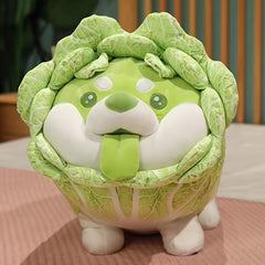 9.84in Cabbage Dog Plush Toy - Shiba Inu Face - Veggie & Pet Blend