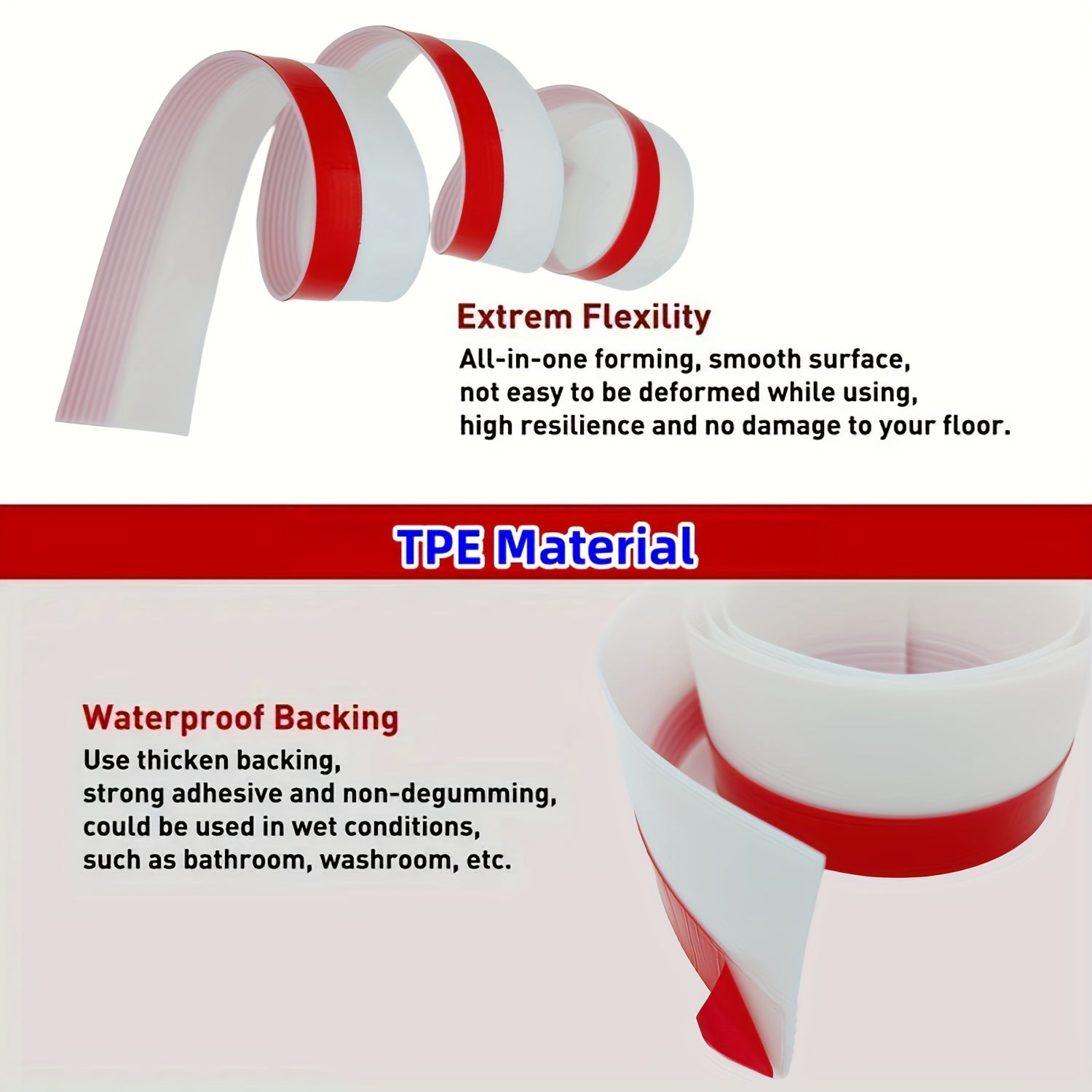 TPE Door Draft Stopper 1M Length Under Door Sweep Weather Stripping