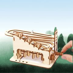 3D Wooden Ball Track Puzzle DIY Mechanical Model Kit - Halloween Gift