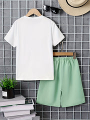 Boys Coconut Trees Casual Outfit T-shirt & Shorts Summer Set