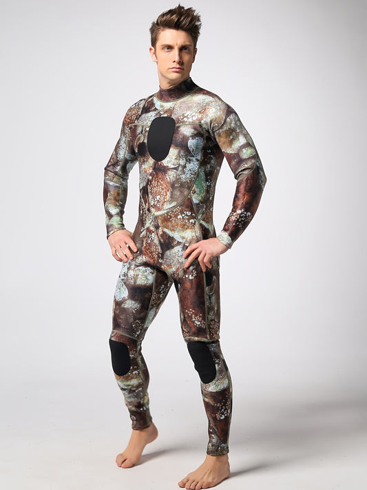 Men's Skinny Fit Tie Dye Long Sleeve Diving Wetsuit