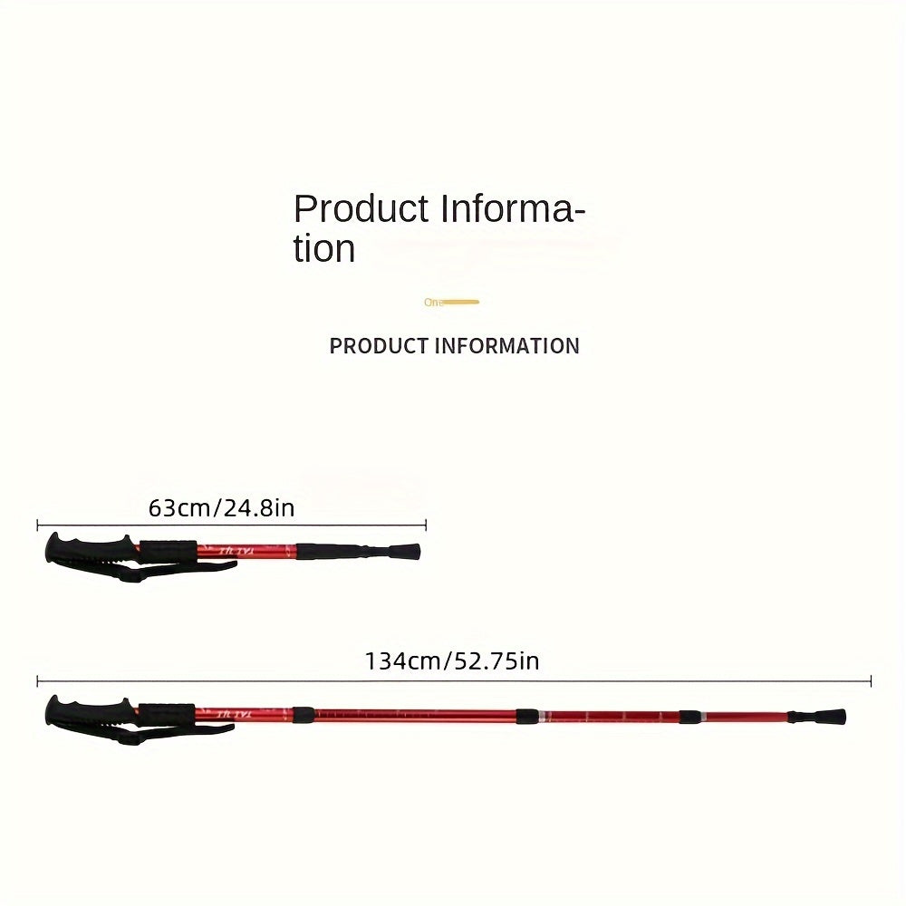 3 Section Foldable Alpenstock for Hiking and Walking